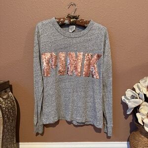 PINK Victoria's Secret Bronze “Pink”Gray Top
